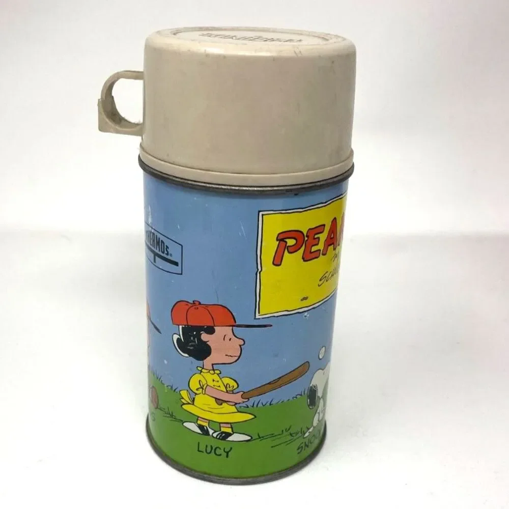 Rare Vintage Peanuts Thermos Charles Schultz 1959 Beverage Lunchbox Bottle #2868